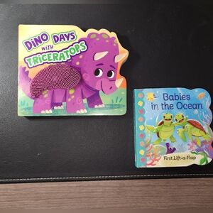 Dino Days with Triceratops Interactive Book And Babies In The Ocean Lift-a-Flap